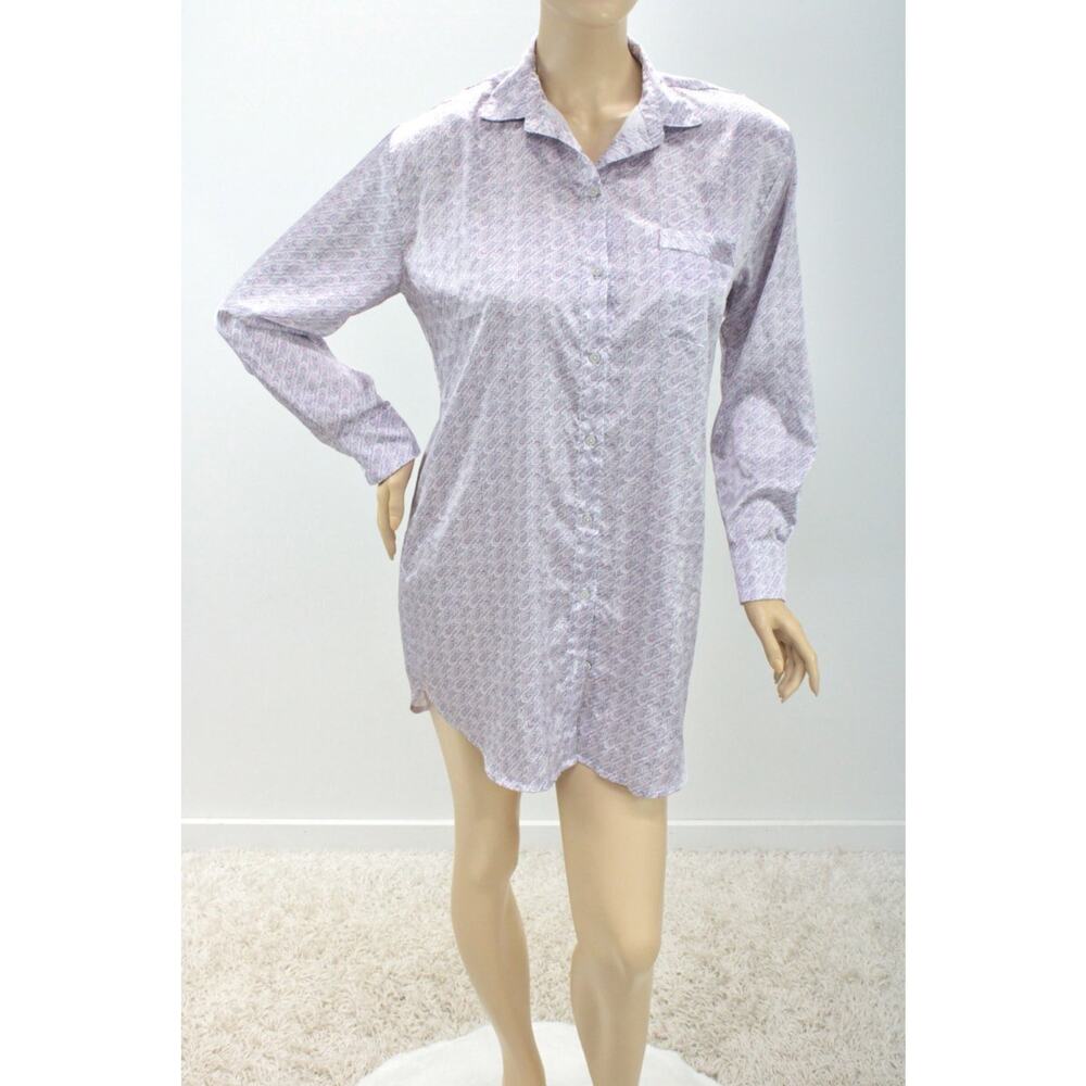 Victorias Secret NightShirt Nightgown Silky Soft Satin Lavender Nightie Lingerie